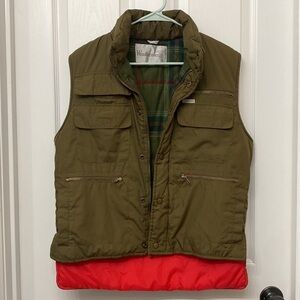 Windbreaker Brand | Vintage 90s Olive Green Utility Vest Small